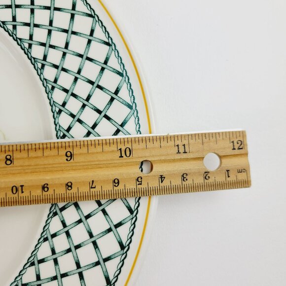 Villeroy & Boch Basket Dinner Plate Fruit Basket Center Green Lattice Germany - Picture 9 of 9